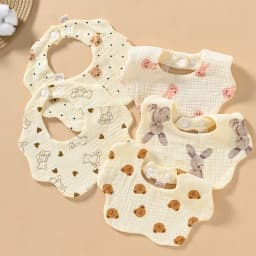 Thumbnail Yếm Tròn Hình Hoa Xô Muslin Siêu Mềm, Mịn Cho Bé Từ Sơ Sinh Đến Khi Ăn Dặm 2