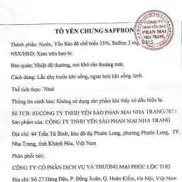 Thumbnail Yến chưng sẵn Saffron, tổ Yến Sào Khánh Hòa Phúc Lộc Thọ,Hũ yến chưng sẵn 35% hàm lượng yến trên 1 hũ 70ml 4