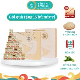 Thumbnail Yến Thị - Gói quà tặng cao cấp 15 hũ mix đủ vị - Yến sào Khánh Hòa chưng sẵn - 30% yến thô/ hũ 70ml 1