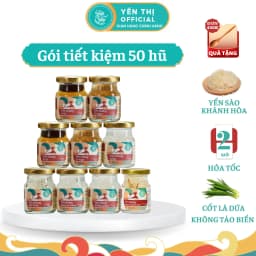 Thumbnail Yến Thị - Gói tiết kiệm 50 hũ, không hộp - Yến sào Khánh Hòa chưng sẵn -30% yến/hũ 70ml 1
