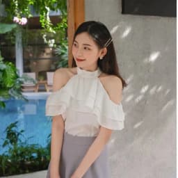Thumbnail YU CHERRY | Áo cổ trụ nữ có thể mặc 2 kiểu Halter Layered Mimi Top YA398 1