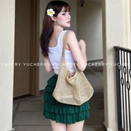 Thumbnail YU CHERRY | Áo croptop nữ, Áo ba lỗ nữ cổ vuông hai dây KHÔNG XÙ LÔNG Widen Tank Top YA470 3