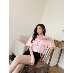 Thumbnail YU CHERRY | Áo nữ croptop có túi trước ngực sành điệu, có thể khoác như mini blazer, Pocket Mini Blazer YA423 4