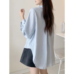 Thumbnail YU CHERRY | Áo sơ mi nữ tay bồng đuôi cá Freesize Basic Shirt YA432 3