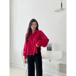 Thumbnail YU CHERRY | Áo sơ mi nữ tay bồng đuôi cá Freesize Basic Shirt YA432 4
