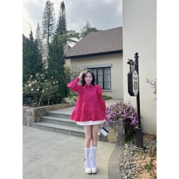 Thumbnail YU CHERRY | Áo sơmi tay dài form babydoll Shirred Sleeve Babydoll Shirt YA449 1