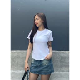 Thumbnail YU CHERRY | Áo thun Baby Tee TRƠN nữ cotton 4 chiều tay ngắn Slimfit Plain Babytee YP029 3