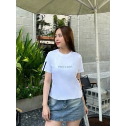 Thumbnail YU CHERRY | Áo thun Baby Tee nữ cotton 4 chiều tay ngắn Peace & Quiet Babytee YP026 2