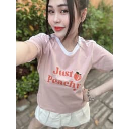 Thumbnail YU CHERRY | Áo thun Baby Tee nữ cotton 4 chiều tay ngắn Just Peachy Babytee YP032 3