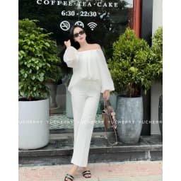 Thumbnail YUCHERRY | Áo kiểu nữ tay phồng thiết kế cột dây phía sau KIMMIE TIE TOP YA506 3