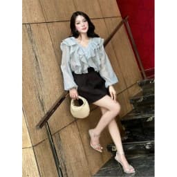 Thumbnail YUCHERRY | Áo kiểu voan tầng LUNA FLARE TOP YA516 1