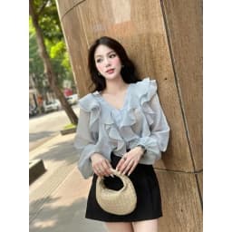 Thumbnail YUCHERRY | Áo kiểu voan tầng LUNA FLARE TOP YA516 3