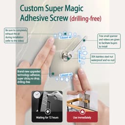 Thumbnail Phụ kiện giữ giá treo đồ MEIDOO dán tường không để lại dấu vết tiện lợi 3