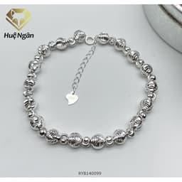 Thumbnail Lắc tay bạc 925 Huệ Ngân -Bi phay màu trắng RYB140099-T 3