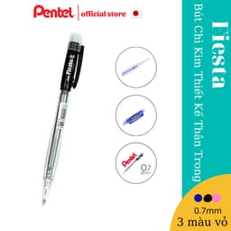 Thumbnail Bút Chì Kim Pentel Nhật Bản Fiesta AX107 Ngòi 0.7mm | Thiết Kế Thân Trong Đẹp Mắt |Trang Bị Đầu Tẩy Tiện Dụng | 3 Màu Vỏ 3