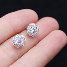 Thumbnail Bông tai bạc Ý 925 Huệ Ngân - Vòng tròn cá tính RYE141040 4