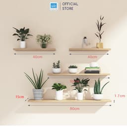 Thumbnail Kệ Ngang Treo Tường Trang Trí Dài 20 cm Đến 80 cm Kết Cấu Giấu Chân SIB Decor 2