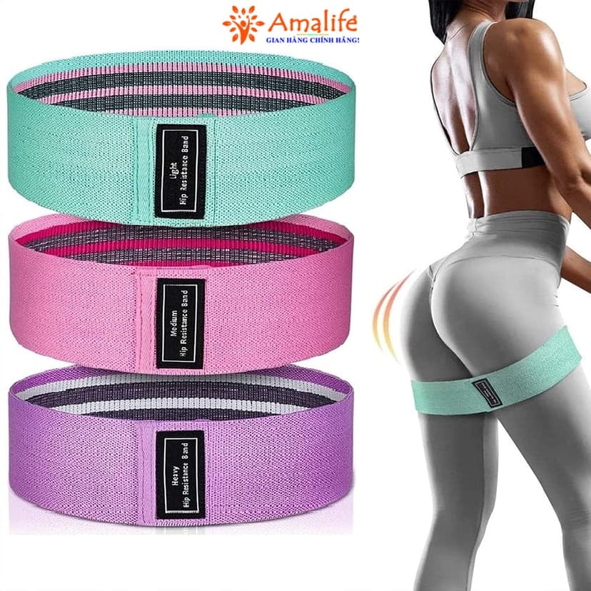 Ảnh Dây Kháng Lực Đàn Hồi Tập Mông Trái Đào Mini Band Hỗ Trợ Tập Chân, Đùi, Gym Cao Cấp Chính Hãng Amalife 1