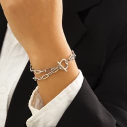 Thumbnail Vòng tay OIMG hai lớp mặt hình trái tim phong cách bohemian hợp thời trang cho nữ 2