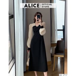 Thumbnail Đầm Thiết Kế Dáng Dài Tiểu Thư ALICE Tay Bồng Dập Ly Voan Lụa, Thiết Kế Thanh Lịch, Đi Làm Công Sở, Đi Chơi Dạo Phố V717 4