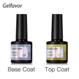 Thumbnail Gelfavor 8ml Đế Coat top Coat ngâm off top Gel Ba Lan Sáng Cho Móng Tay Nghệ Thuật Thiết Kế Đèn LED / UV 2