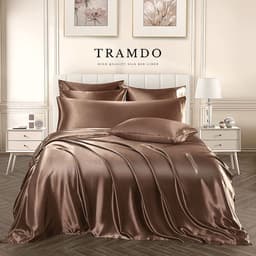 Thumbnail Bộ Chăn Ga Gối Lụa Cao Cấp NITE9SILK TRAMDO BEDDING Màu Nâu 1