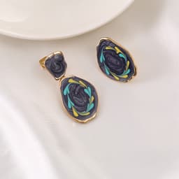 Thumbnail Khuyên tai Pinkdudu PD744 bằng hợp kim thiết kế đơn giản phong cách cổ điển thời trang cho nữ 3
