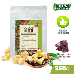Thumbnail Bơ cacao nguyên chất từ hạt ca cao làm bánh socola chocolate, ăn chay CacaoMi Cocoa Butter 250g/500g 2