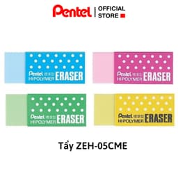 Thumbnail Tẩy Chì Ít Bụi Pentel ZEH-05CME Nhiều Màu Sắc Tẩy Mềm Hạn Chế Rách Giấy An Toàn Sức Khoẻ 2