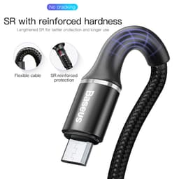 Thumbnail Dây Cáp Baseus 3A Cổng Micro USB Sạc Nhanh Có Đèn LED Phát Sáng Dài 1M Cho Samsung Xiaomi Android 4