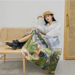 Thumbnail MUSHROOM LEE - Đầm sơ mi nhúng eo in phong cảnh 2