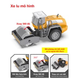 Thumbnail Đồ chơi mô hình xe lu KAVY hợp kim sắt và nhựa an toàn, các khớp chuyển động, chi tiết sắc sảo 2