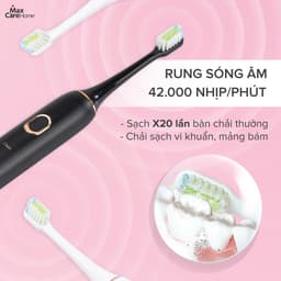 Thumbnail Bàn Chải Điện Sạch Sâu Maxcare Hera Whitening SE Nhật Bản Công Nghệ Sóng Âm Sonic, 4 Chế Độ Đánh Răng, 30 Ngày Sạc 1 Lần 3