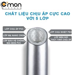 Thumbnail Dây sen xịt giúp TĂNG ÁP LỰC NƯỚC, CHỐNG XOẮN DÂY, chịu áp cao C'mon DS-03 (xám) 4