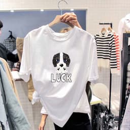 Thumbnail Áo Thun NgắN Tay ThờI Trang Cho Nữ  Áo Thun Cotton Tay Ngắn Dáng Rộng In Họa Tiết Thời Trang Hàn Quốc Mới 2