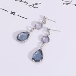 Thumbnail Khuyên tai Pinkdudu PD441 hợp kim dáng dài đính đá pha lê màu xanh dương phong cách boho thời trang cho nữ 4
