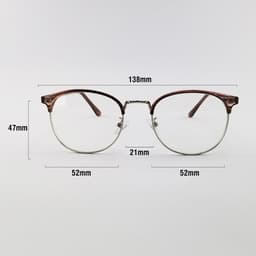 Thumbnail Mắt kính cận độ sẵn 0 đến 6.00 độ nam nữ mắt tròn oval kim loại bọc nhựa 7K10209 màu đen, nâu, xám. 3