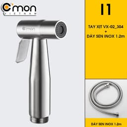 Thumbnail Bộ vòi xịt vệ sinh INOX 304 cao cấp C'MON VX-02-I (dây inox) 3