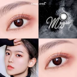 Thumbnail Lens giãn tròng màu đen tự nhiên có độ 0-6 Magic Black nhãn hiệu Angel Eyes, kính giãn tròng màu đen hiệu ứng giãn 14.5 4