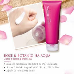 Thumbnail Sữa Rửa Mặt Dạng Bọt Naruko Hoa Hồng Nhung Rừng Rose & BOTANIC HA Aqua Cubic Foaming Wash EX 120ml 2
