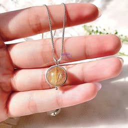Thumbnail Dây Chuyền Khung Bạc 925 Đá Thạch Anh Tóc Vàng May Mắn Tài Lộc SP003223 Gypsy.lala 3