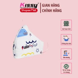 Thumbnail Khẩu Trang Vải Kissy Trẻ Em 4-10 Tuổi Cá Voi Trắng Vải Cotton Kháng Khuẩn Ngăn UV Chống Bụi Mịn - S0-0005 2
