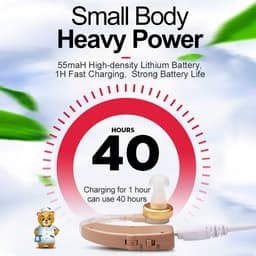 Thumbnail Máy trợ thính COFOE cỡ mini sạc USB phía sau tai khuếch đại âm thanh giảm tiếng ồn nâng tông màu tùy chỉnh 4