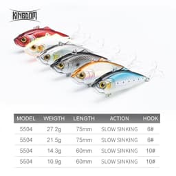 Thumbnail Mồi Câu Cá Kingdom 5504 Cứng Dạng VIB Chìm Có 6 Màu Tùy Chọn 75mm 21.5g/27.2g 60mm 10.9g/14.3g 1
