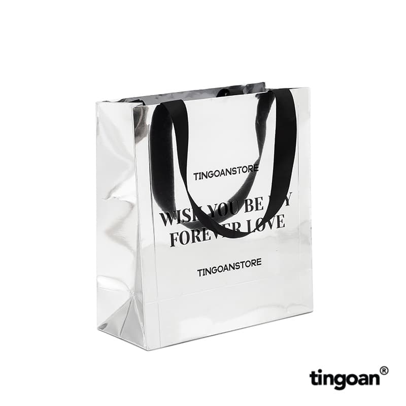 Ảnh TINGOAN® - PHỤ KIỆN TÚI GIẤY BÌA MỀM BẠC TINGOAN QUAI ĐÍNH KEO 1