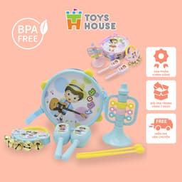 Thumbnail Set đồ chơi 4 món Xúc xắc, lục lạc, kèn, trống Toyshouse dành cho bé từ sơ sinh 733A giúp bé phát triển thính giác 2