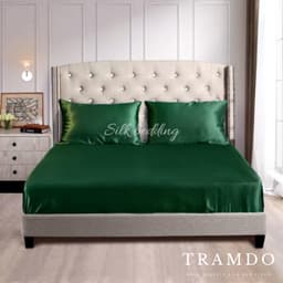 Thumbnail Bộ Chăn Ga Gối Lụa Cao Cấp TRAMDO BEDDING Màu Xanh Lá Cây 3