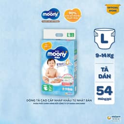 Thumbnail Tã dán cao cấp Moony NB76/S84/M56/L54 - Nhập khẩu từ Nhật Bản (tặng miếng ngẫu nhiên) 2