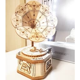 Thumbnail Mô Hình Gỗ 3D Lắp Ráp ROBOTIME Máy Hát Cổ Điển Gramophone TG408 [chưa ráp] 2