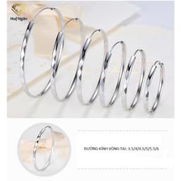 Thumbnail Bông tai bạc Ý 925 Huệ Ngân - Vòng tròn cá tính RYE30001 4